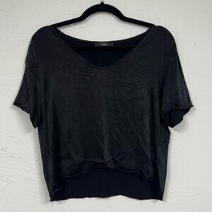 Lulu's Black V-Neck Blouse - L but fits like S